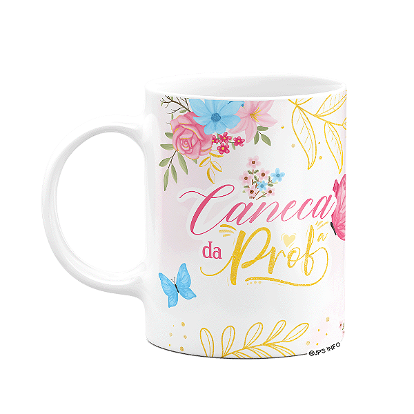 Caneca Floral Professor -  Caneca da professora