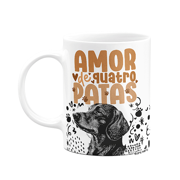 Caneca - Amor de quatro patas - Cachorro Salsicha Dachshund