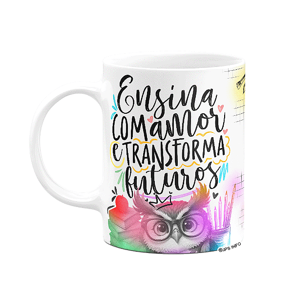 Caneca Professor Coruja - Ensina com amor