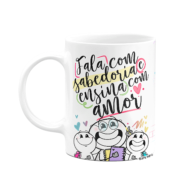 Caneca Funny Professora - Ensina com amor