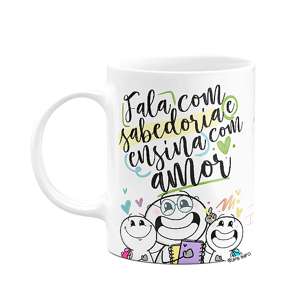 Caneca Funny Professor - Ensina com amor