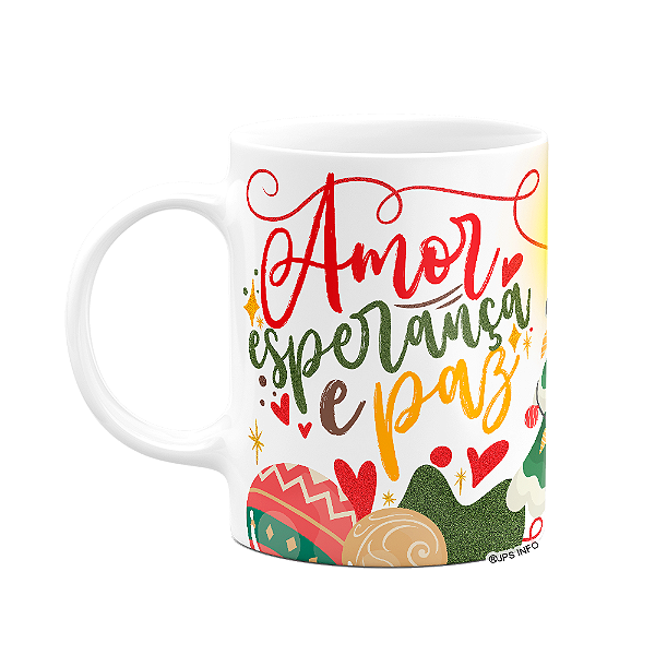 Caneca de Natal - Amor, esperança e paz