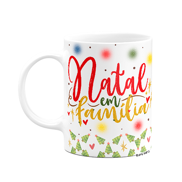 Caneca de Natal - Natal em família - 325ml branca