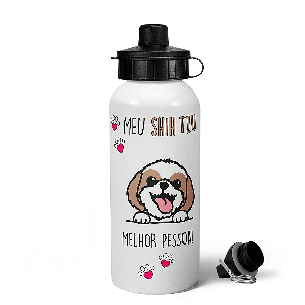 Garrafa Squeeze MQ Dog - Meu Shih tzu, melhor pessoa - M1