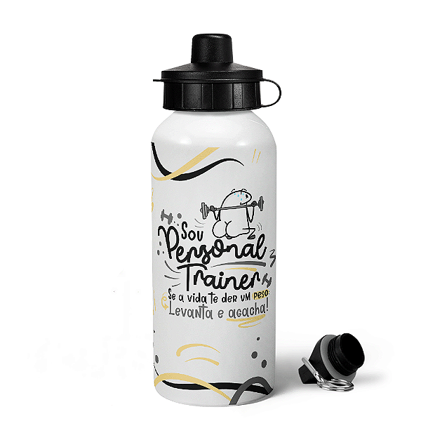 Garrafa Squeeze MQ Flork Profissões - Sou Personal Trainer