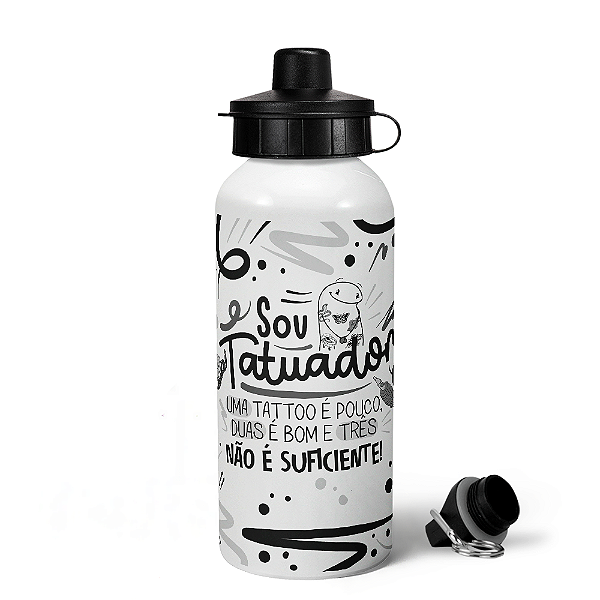 Garrafa Squeeze MQ Flork Profissões - Sou tatuador