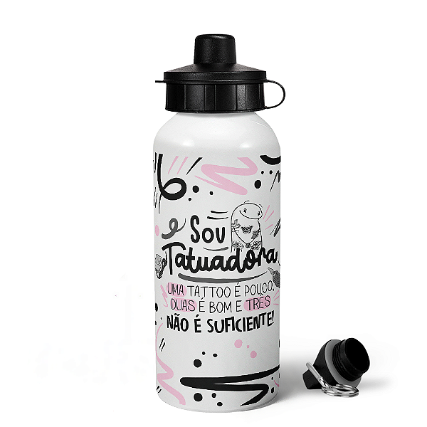 Garrafa Squeeze MQ Flork Profissões - Sou tatuadora