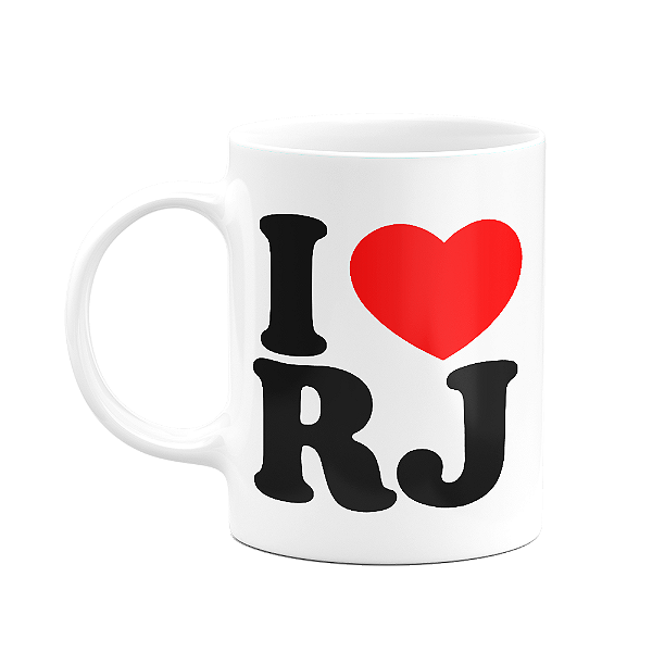 Caneca I Love RJ - Rio de Janeiro - 325ml branca
