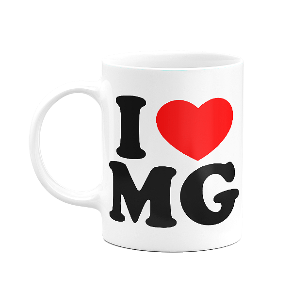 Caneca I Love MG - Minas Gerais - 325ml branca