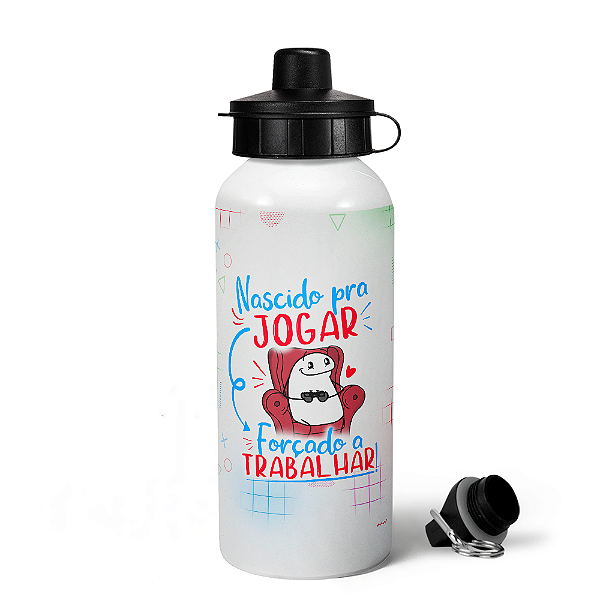 Garrafa Squeeze MQ Gamer Flork - Nascido pra Jogar V Game