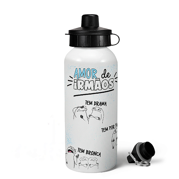 Garrafa Squeeze MQ Flork Irmãos - Amor de irmãos