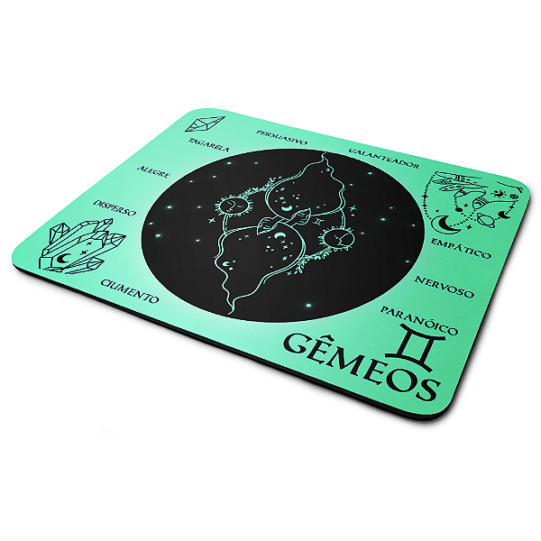 Mouse Pad Signos - Gêmeos - Light Green