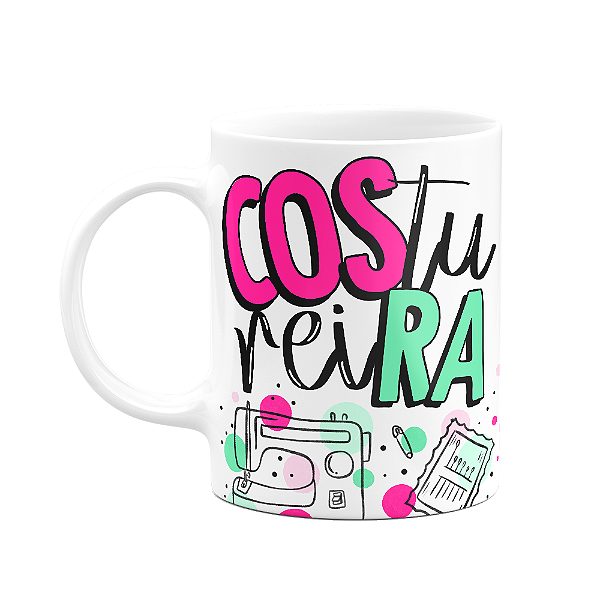 Caneca profissões - Costureira - 325ml branca