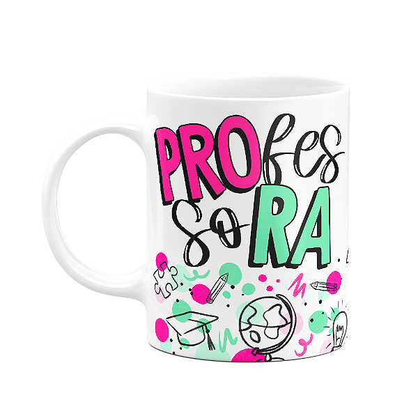 Caneca profissões - Professora - 325ml branca - M2