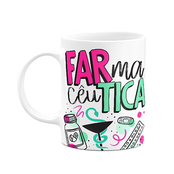 Caneca profissões - Farmacêutica - 325ml branca