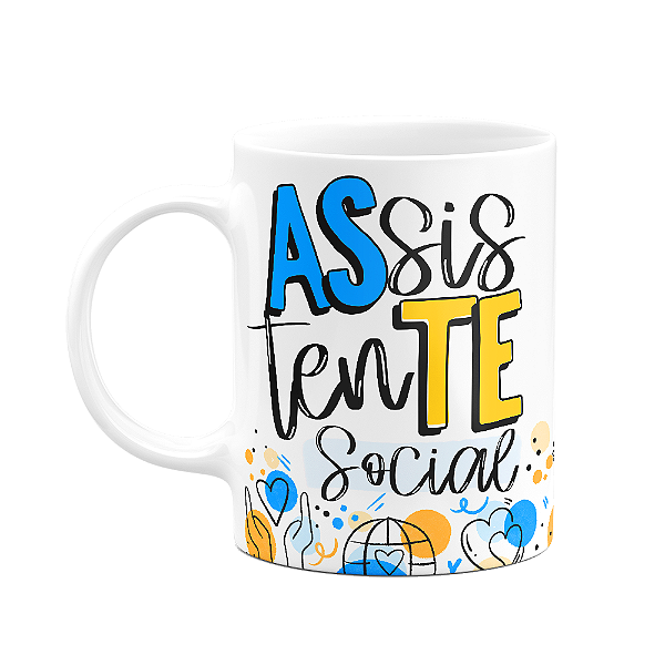 Caneca profissões - Assistente Social - 325ml branca