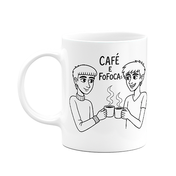 Caneca Divertida LGBT - Café e fofoca - 325ml