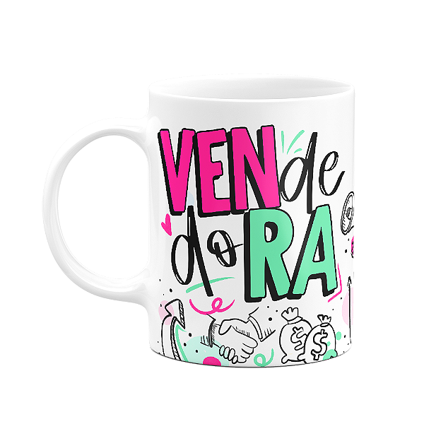 Caneca Profissões - Vendedora - 325ml - Branca