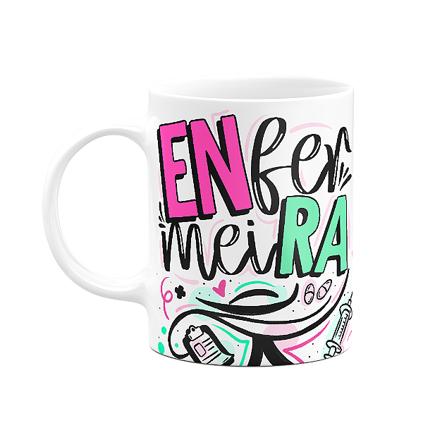 Caneca Profissões - Enfermeira - 325ml - Branca