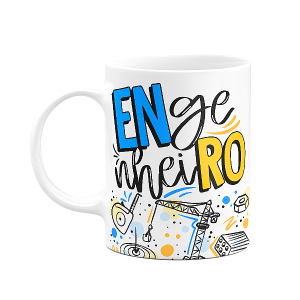 Caneca Profissões - Engenheiro - 325ml - Branca