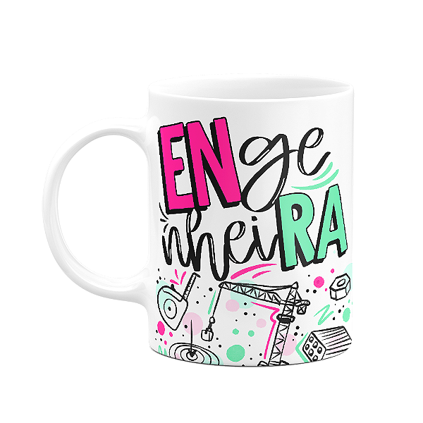 Caneca Profissões - Engenheira - 325ml - Branca