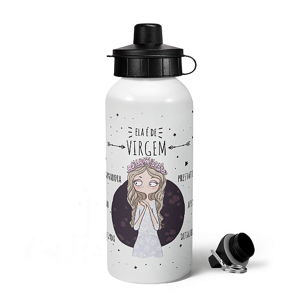 Garrafa Squeeze MQ Signos - Ela é de Virgem - 600ml