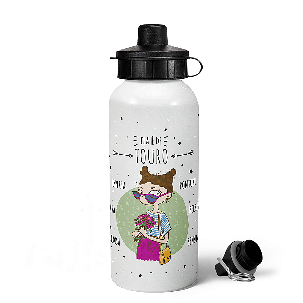 Garrafa Squeeze MQ Signos - Ela é de Touro - 600ml