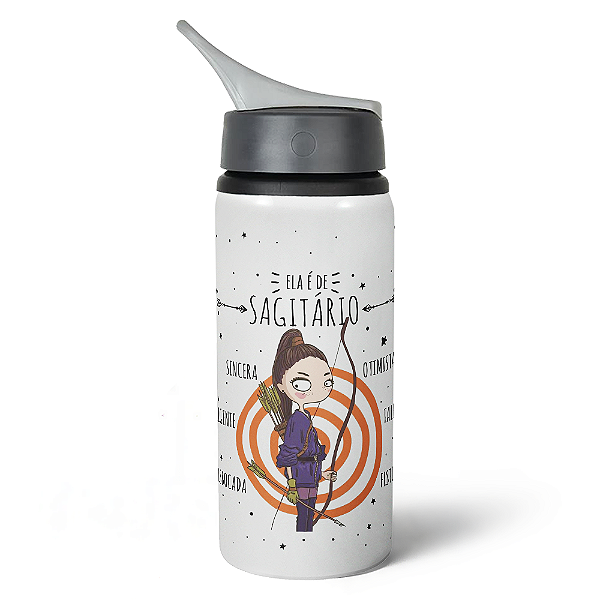 Garrafa Squeeze NK Signos - Ela é de Sagitário - 600ml