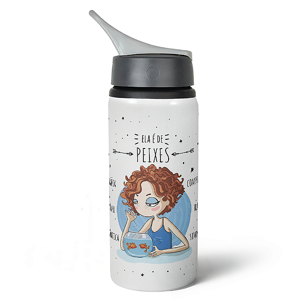 Garrafa Squeeze NK Signos - Ela é de Peixes - 600ml