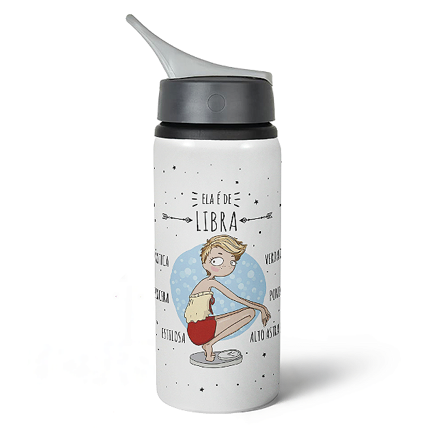 Garrafa Squeeze NK Signos - Ela é de Libra - 600ml