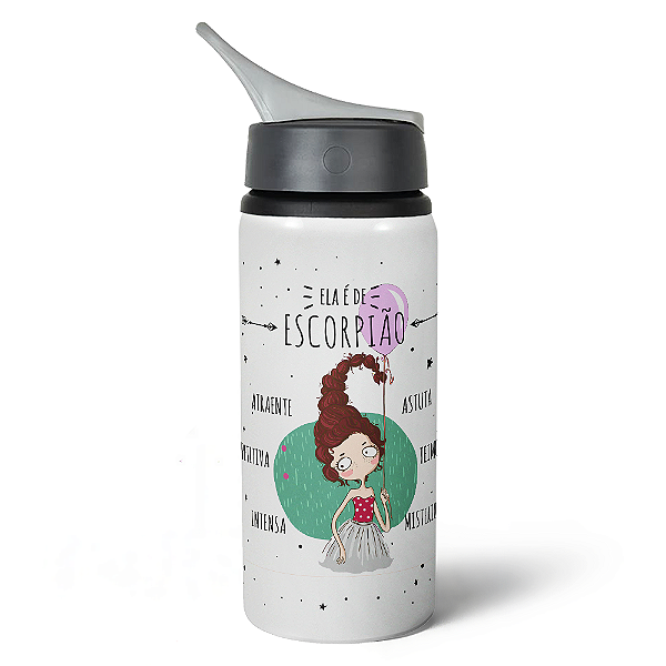 Garrafa Squeeze NK Signos - Ela é de Escorpião - 600ml