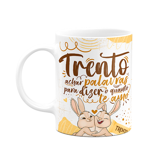 Caneca Páscoa Doce - Trento achar palavras - 325ml