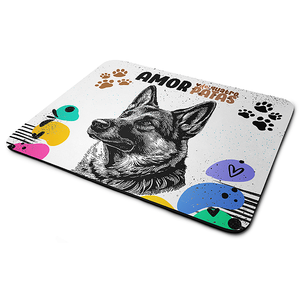 Mouse Pad Amor de quatro patas - Cachorro Pastor Alemão