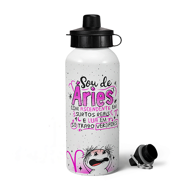 Garrafa Squeeze MQ Funny Signos - Sou de Áries - 600ml