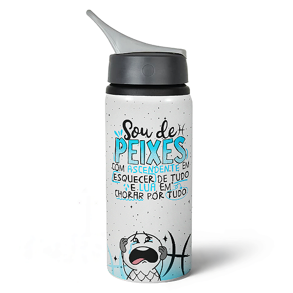 Garrafa Squeeze NK Funny Signos - Sou de Peixes - 600ml