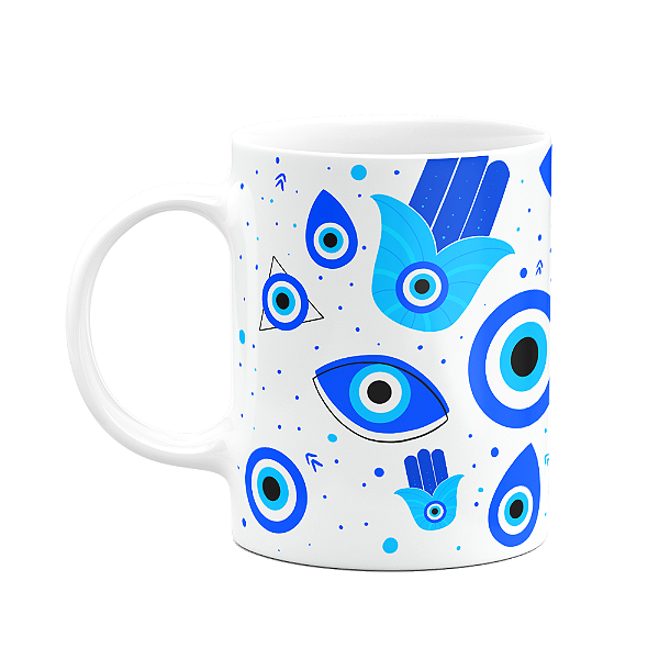 Caneca Boas energias - Olho grego - 325ml