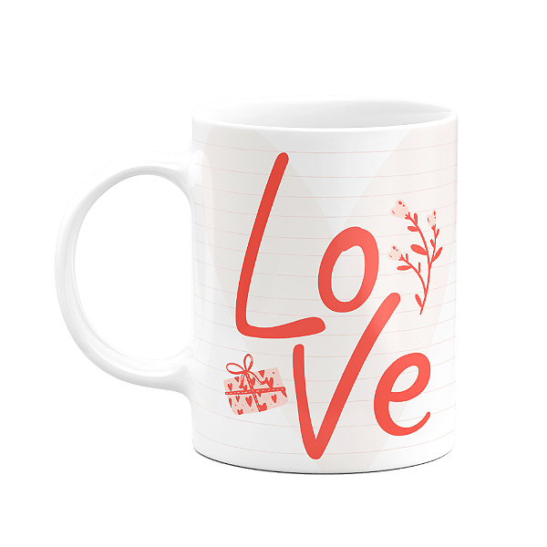 Caneca Namorados - Love Amor - 325ml - branca