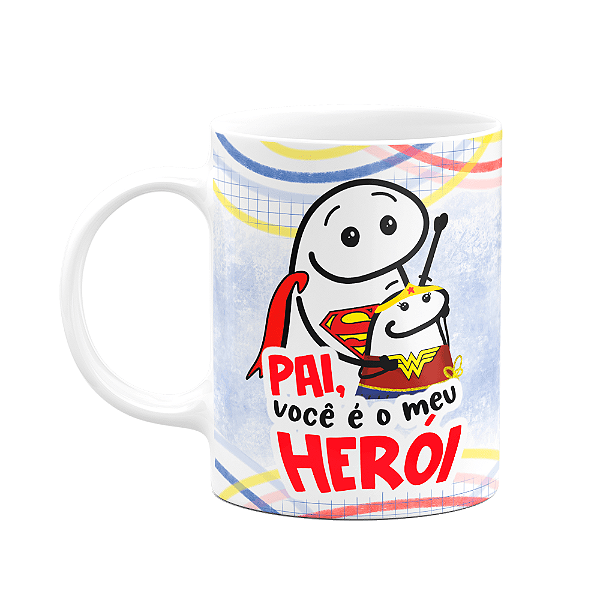 Caneca Flork Pais - Pai herói de menina - 325ml