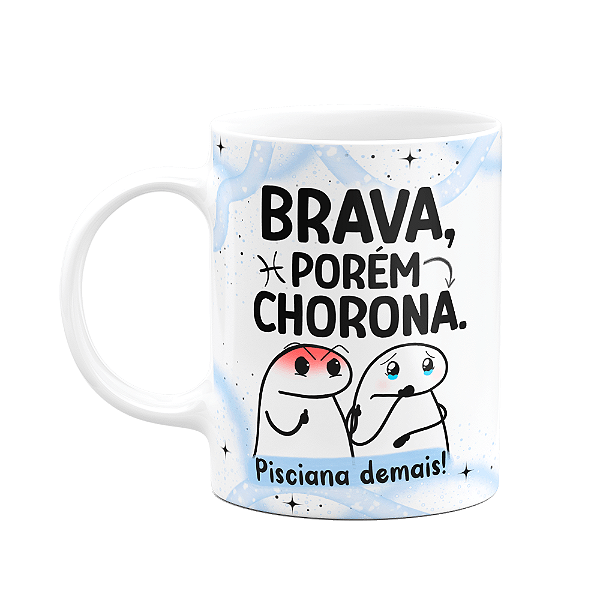 Caneca Flork Signos Peixes - Pisciana demais! 325ml