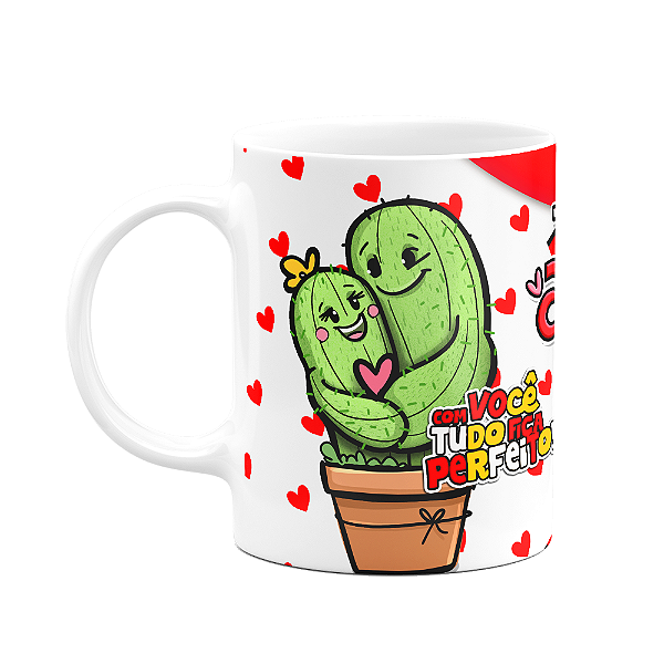 Caneca Namorados Caquitinhos - Kitkero - 325ml