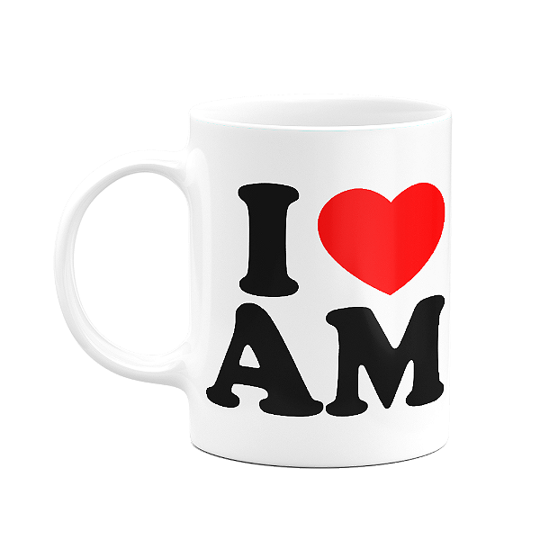 Caneca I Love AM - Amazonas - 325ml - branca