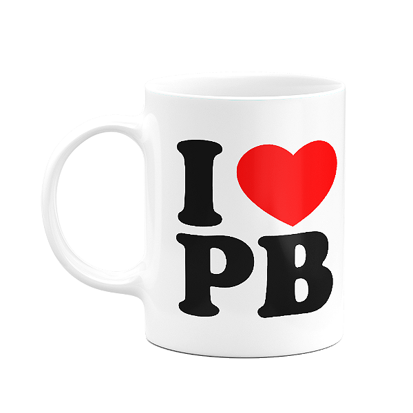 Caneca I Love PB - Paraíba - 325ml - branca