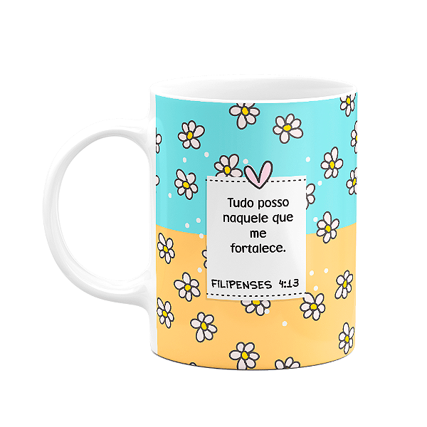 Caneca Religiosa Versículos - Filipenses 4:13 - 325ml