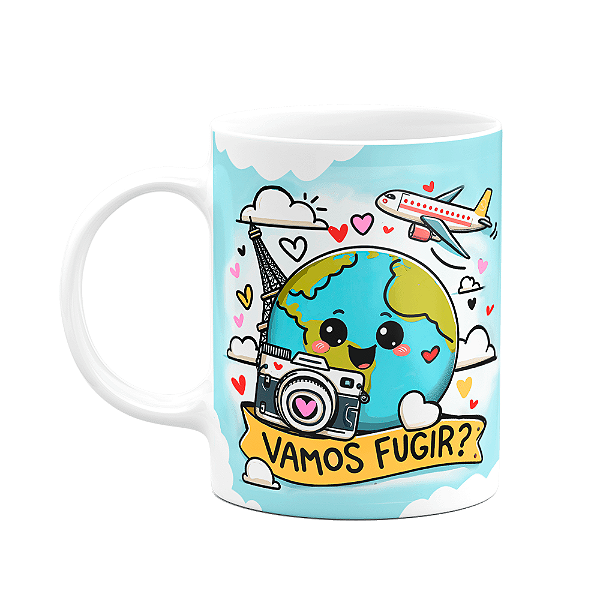 Caneca Namorados - Vamos fugir? - 325ml Branca