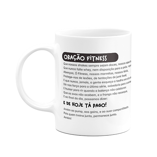 Caneca Namorados - Oração Fitness - Casal Fitness