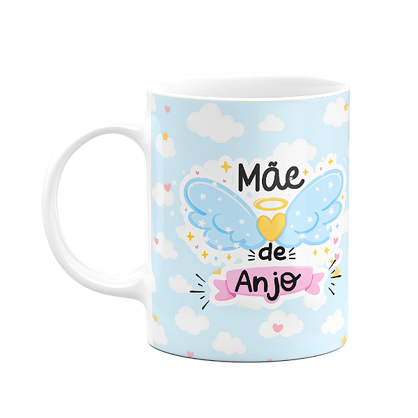 Caneca Mães - Mãe de Anjo - 325ml - bg-blue