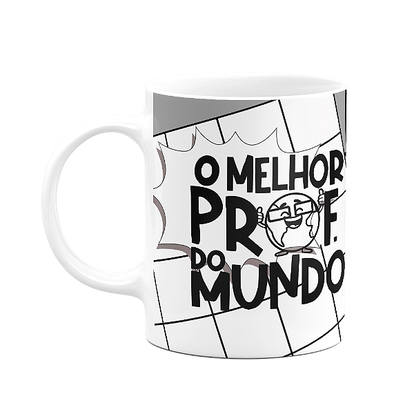 Caneca Professores - O melhor Prof do mundo - Bg-grey