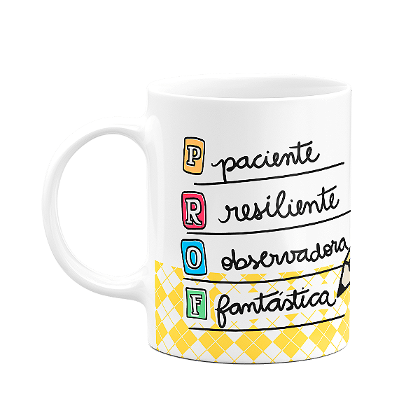 Caneca Professora Paciente Raiante Observadora Fantástica M3