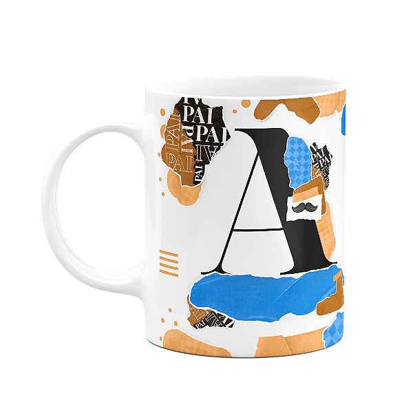 Caneca do Pai - Inicial do nome letra A - Bg-blue