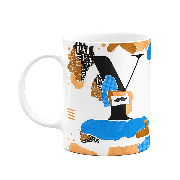 Caneca do Pai - Inicial do nome letra Y - Bg-blue